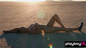 Wow! Big Boobed Willa Prescott Poses Naked in Desert