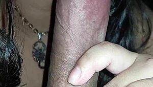 closeup me sucking his big cock licking frenulum deepthroat till i swallow every drop
