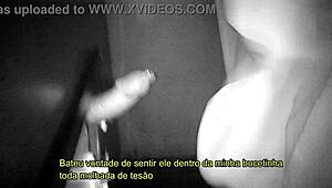 brazilian housewife slips into glory hole cabin begging friend to fuck her skirt up
