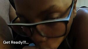 Shocked while ebony sloppy deepthroat hits as stepdaughter spots us!
