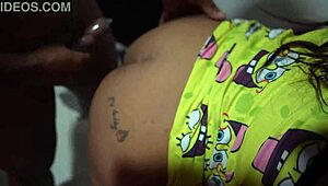 Jassi's juicy blowjob on my cock curves her chubby colombian lips part 2