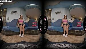 Paulina Soul's solo blonde teen VR masturbation with toys and fingering