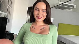 hey backstage with bambola, that cute brunette teen gives the best head ever