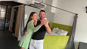 hey backstage with bambola, that cute brunette teen gives the best head ever