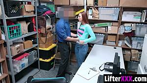 little czech thief gets dragged to backroom by lp officer for hard doggystyle punishment after getting caught