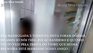 bruna silva's bareback pounding by corno's friend ends in hotwife creampie humiliation