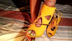 i can't resist watching her slip off heels for that barefoot foot tease