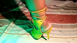 i can't resist watching her slip off heels for that barefoot foot tease
