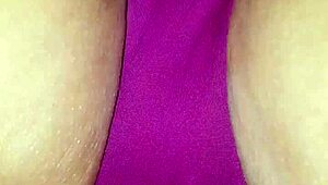 Panties pulled aside during massage for a sneaky lip-spreading reveal.