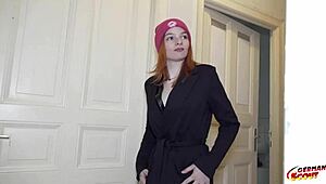 german scout picks up skinny redhead teen for her loud first anal at casting with foxy icegram
