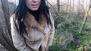 outdoor risky blowjob with deepthroat and cum
