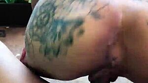 morena with huge ass in short dress fucks hard on the balcony