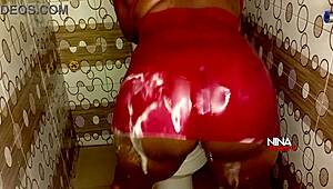 Chubby girl fucked by her step brother after bathroom fun