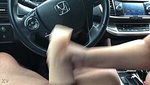 pocket pussy handjob feels so juicy outdoors