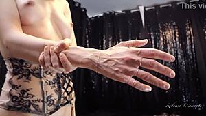 Rebecca diamante shows her hands veins in topless