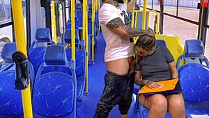 I found my neighbor coming from school on the public bus
