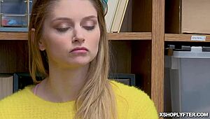 big tits teen gets rammed on the office table