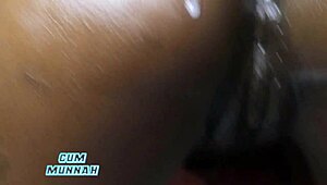 close up anal sex with cum inside