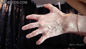 Rebecca diamante shows her hands veins in topless