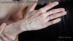 Rebecca diamante shows her hands veins in topless