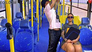 I found my neighbor coming from school on the public bus