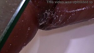 4k shower time with barbie showing big black cock and ass