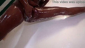 4k shower time with barbie showing big black cock and ass