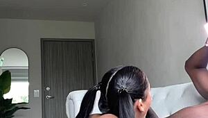 I surprise my stepbrother masturbating and decide to help him by draining his bbc