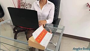 sexy secretary seduces her boss so he doesnt fire her and ends up riding his big cock