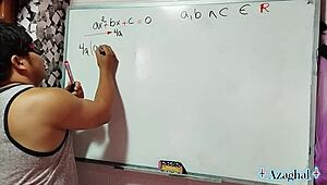 nerdy student and teacher in erotic bedroom demo