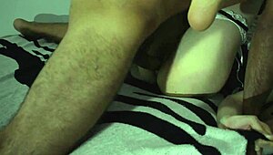 Skinny girl wears sexy lingerie for me