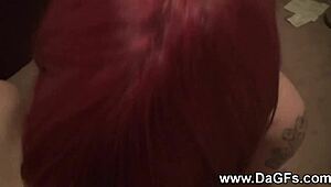 emo girlfriend gives incredible blowjob to her friend with big tits