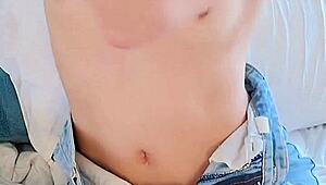 petite shy asian cums hard from clit vibrator play