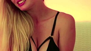 A beautiful blonde moans from big donations