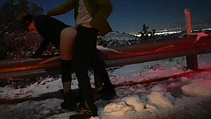 ski trip roadside fuck and hot hotel orgasm