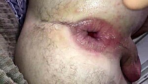 Couple uses suction cup dildo for deep anal fuck