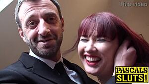 Submissive uk redhead choked during hard pounding session
