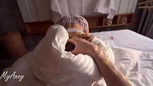 lazy morning creampie with curly beauty