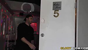 miranda miller gives blowjob and gets creampied at gloryhole