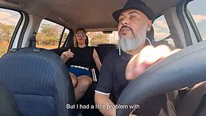 naked passenger in uber ride gets blowjobs and also gives head