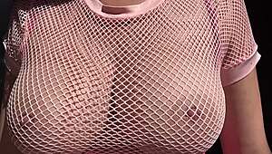 Italian milf shows bouncing tits