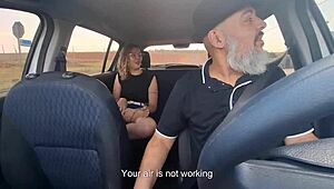 naked passenger in uber ride gets blowjobs and also gives head