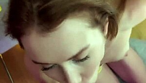 passionate fucking ends with cum in her mouth pov