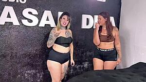 Watch her giant ass get tattooed and licked