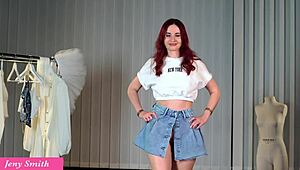 Awesome Try On Haul With Heels And Skirt