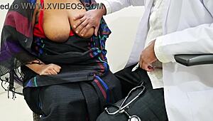Doctor checking patient boobs