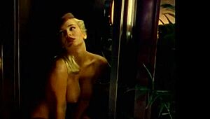 gorgeous blonde model poses naked with nice ass