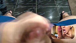 react beautiful pov blowjob with huge triple cumshot compilation in mouth