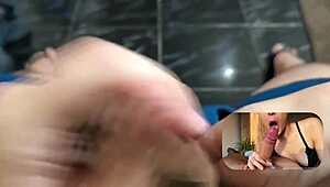 react beautiful pov blowjob with huge triple cumshot compilation in mouth