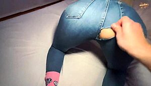 Horny Stepsister In Ripped Jeans Spreads Tight Pink Pussy For Creampie